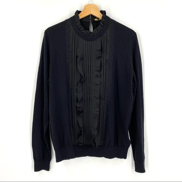 Ted Baker Paygeei Ruffle Lace Pullover Sweater sz 4/L - Picture 5 of 12